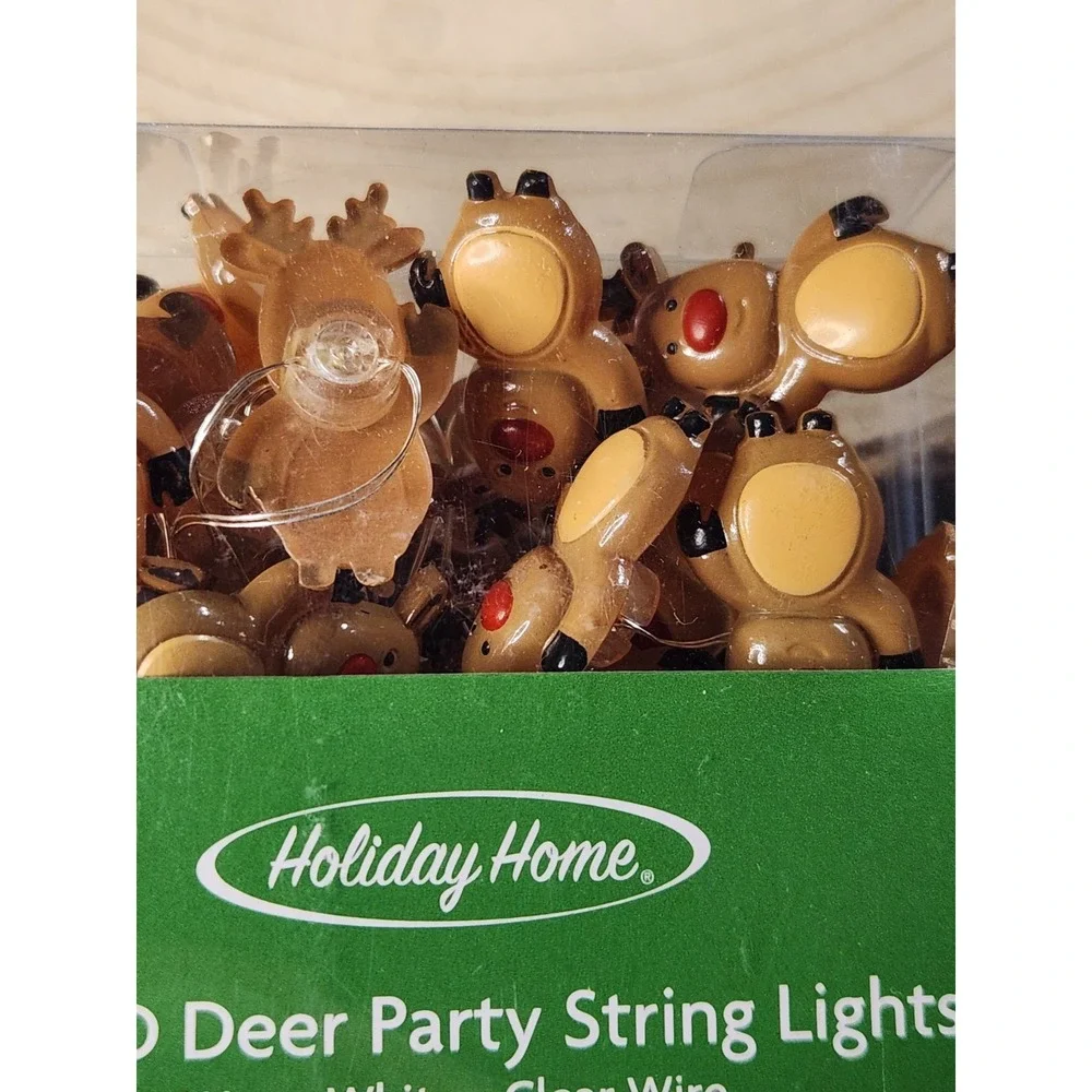 Holiday Home LED Miniature Reindeer Lights‎ For Indoor Use Only 6.2ft~NEW~RARE